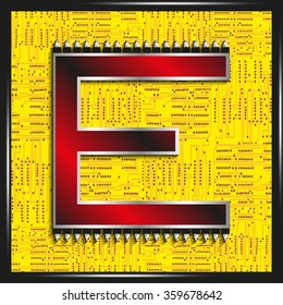 Letter "E" of the Latin alphabet. Vector illustration.