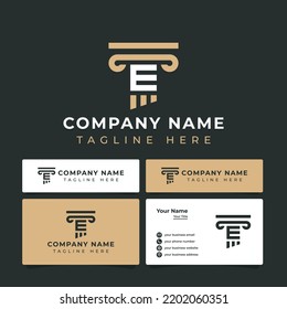 Letter E Lawyer Logo, suitable for any law and attorney business.