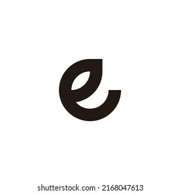 Letter e leaf geometric symbol simple logo vector