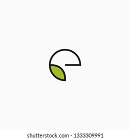 Letter E Leaf initial Logo Design Template flat Vector