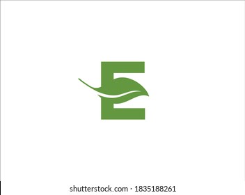 Letter E leaf logo design. Leaf logo. E logo