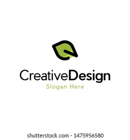 Letter E Leaf Naturally Creative Business Logo