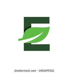 Letter E Leaf Nature Icon Vector Logo