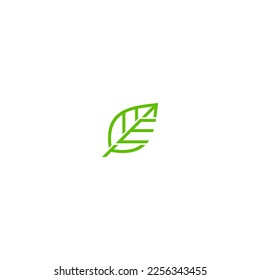 letter e leaf vector illustration