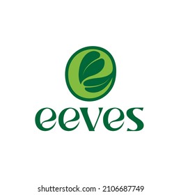 Letter E Leaves Logo Concept Vector Illustration