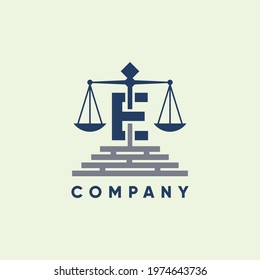 Letter E Legal Firm Law and Attorney Logo Design Vector Graphic Icon Emblem Illustration.