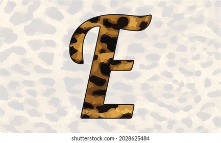 Letter E Leopard Letter Icon , Wild life animal letter E Cheetah Letter Icon. Animal Design Concept.