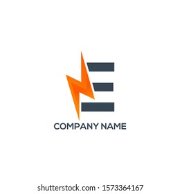 Letter E lightning logo icon design template elements, e letter logo, e logo design