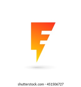 Letter E lightning logo icon design template elements