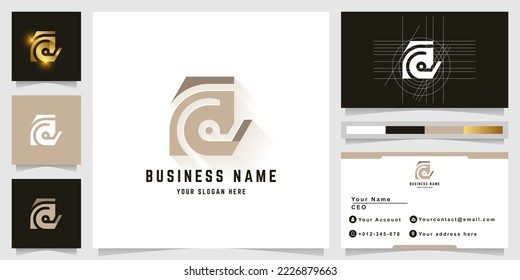Letter e like horse logo with business card design