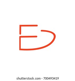 letter e line art logo vector