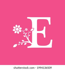 Letter E Linked Fancy Logogram Flower. Usable for Business and Nature Logos.