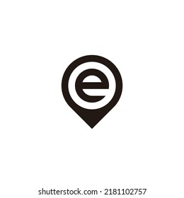 Ubicación de la letra e, símbolo geométrico circular símbolo simple vector
