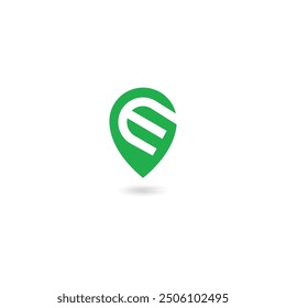 
Letter E location combination icon vector template 