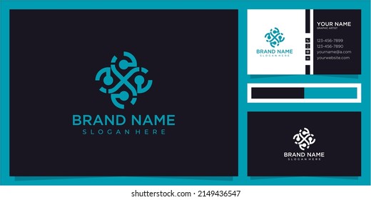 Letter E location community logo design concept