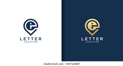 Letra i e diseño del logotipo de ubicación. inspiración de icono