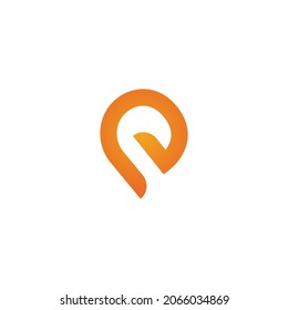 Letter E location map electronic technology vector logo design
