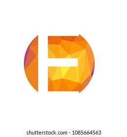 Letter E logo. Abstract graphic icon, logo design template, symbol for company. low poly style.