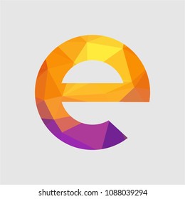 Letter E logo. Abstract graphic icon, logo design template, symbol for company. low poly style