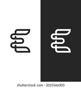Letter E logo with aesthetic line composition. Can be used for various industries.