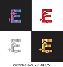 Letra E logotipo, E logotipo, conjunto de logotipo AI, design moderno e mínimo, inspirado na tecnologia, ícones e símbolos coloridos, adequado para inteligência artificial, inovação, marca, start-ups e identidade digital.