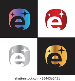 Letra E logotipo, E logotipo, conjunto de logotipo AI, design moderno e mínimo, inspirado na tecnologia, ícones e símbolos coloridos, adequado para inteligência artificial, inovação, marca, start-ups e identidade digital.
