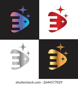 Letra E logotipo, E logotipo, conjunto de logotipo AI, design moderno e mínimo, inspirado na tecnologia, ícones e símbolos coloridos, adequado para inteligência artificial, inovação, marca, start-ups e identidade digital.
