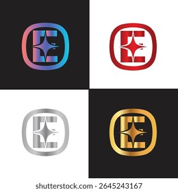 Letra E logotipo, E logotipo, conjunto de logotipo AI, design moderno e mínimo, inspirado na tecnologia, ícones e símbolos coloridos, adequado para inteligência artificial, inovação, marca, start-ups e identidade digital.