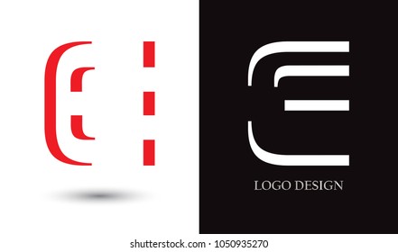 Letter E logo. Alphabet logo design.