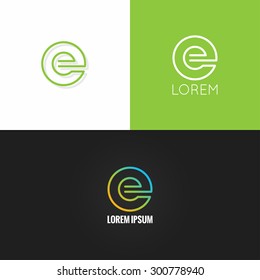 Letter E Logo Alphabet Design Icon Set Background