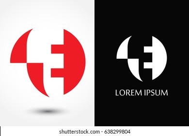 Letter E logo. Alphabet logo design.