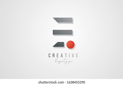 letter E logo alphabet icon design template elements in grey and red for business. Suitable for a company logotype design