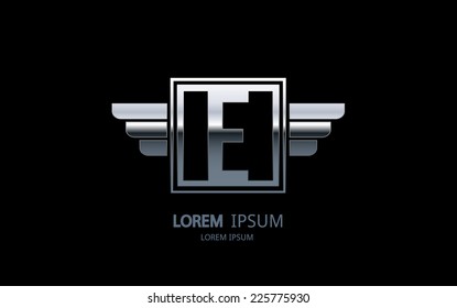 Letter E logo. Alphabet logotype vector design.