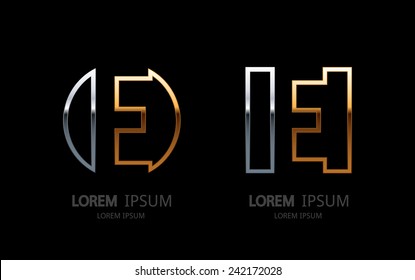 Letter E logo. Alphabet logotype vector design.