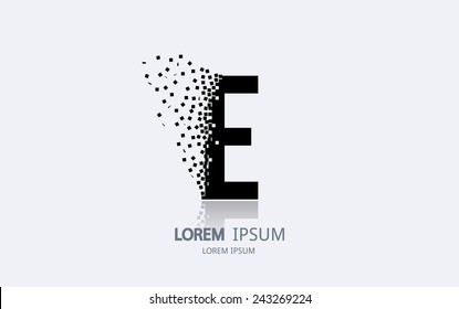 Letter E logo. Alphabet logotype vector design.