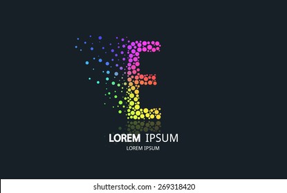Letter E logo. Alphabet logotype vector design.