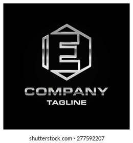 Letter E logo. Alphabet logotype vector design.
