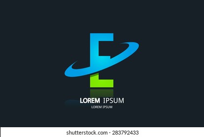 Letter E logo. Alphabet logotype vector design.