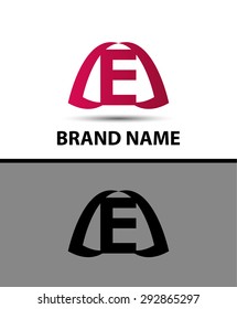 Letter e logo. Alphabet logotype vector design
