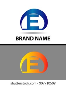 Letter e logo. Alphabet logotype vector design
