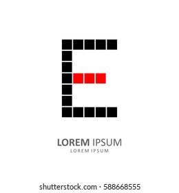 Letter E logo. Alphabet logotype vector design.