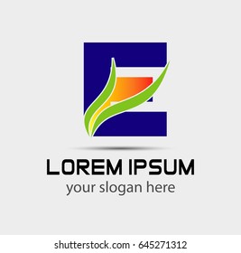 Letter e logo. Alphabet logotype vector design
