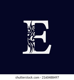 Letter E logo. Alphabet sticker design, emblem for business, company, shops, hotels, vector illustrator
