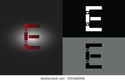 Letter E logo arrow design gradient creative minimal monogram symbol. Universal elegant vector sign design. Premium business logotype. Graphic alphabet symbol for corporate business identity