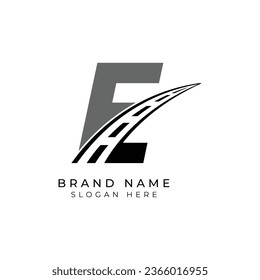 Letter E logo asphalt for identity. Construction template vector illustration for brand