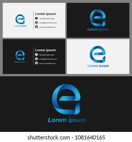 Letter E Logo with Business Card