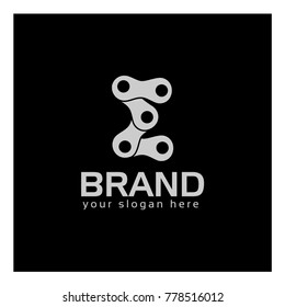 Letter E, Logo Letter E and chain. logo formed by chain