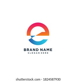 Letter E logo collection with modern gradient style part 5