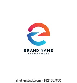 Letter E-Logo-Kollektion mit moderner Farbskala Teil 3