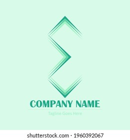 Letter E logo with color